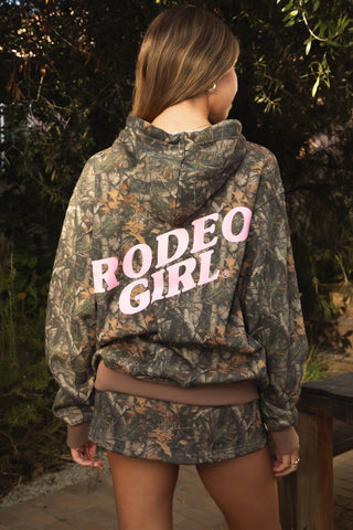 RODEOGIRL Dark Camo Cloud Fleece Oversized Soft Hoodie