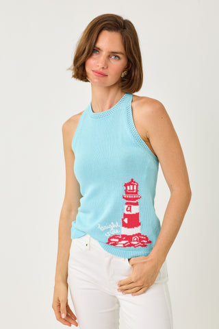 Day Dream Blue Lighthouse Jacquard