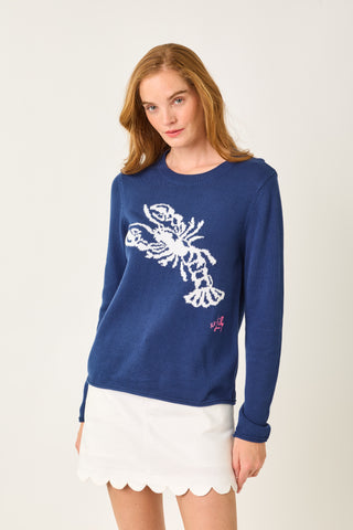 Low Tide Navy Nautical Lobster Jacquard