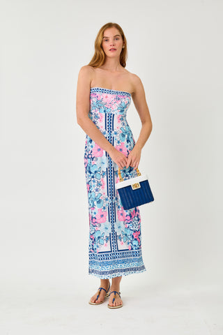 Starlight Navy In All Her Glory Engineered Knit Maxi