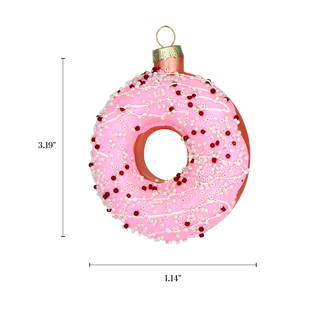 Pink Sprinkles Donut Christmas Ornament