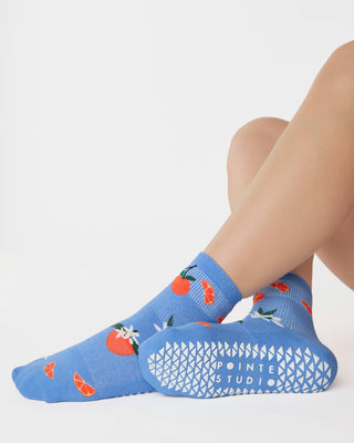 Orange Toss Ankle Grip Sock