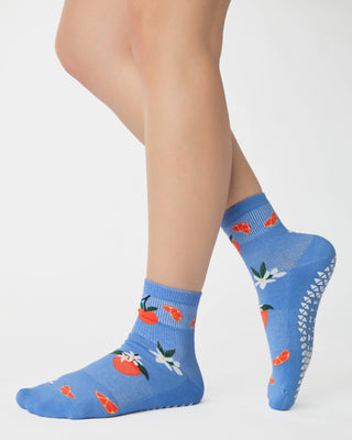 Orange Toss Ankle Grip Sock