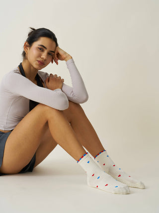 USA Mini Heart Petal Grip Sock
