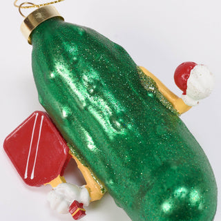 Pickleball Glass Ornament