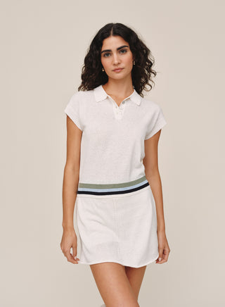 B20083-L34-304 - CAP SLEEVE CONTRAST BAND TOP