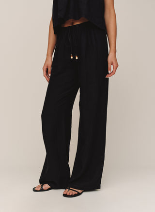 B3460-W94-302 - BEADED DRAWSTRING BEACH PANT