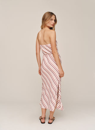 B6800-L13-304 - STRAPLESS BIAS MAXI DRESS