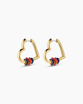 Campbell Heart Bead Hoops