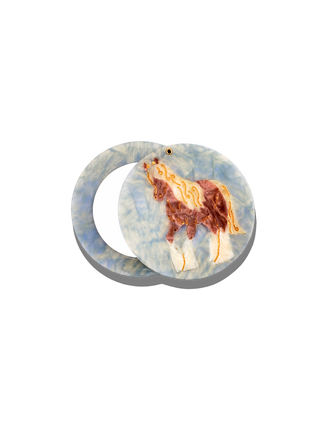 Hand-painted Horse Compact Mirror