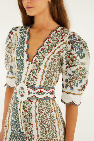 FRUIT BEAUTY OFF-WHITE MINI CUTOUT ROMPER