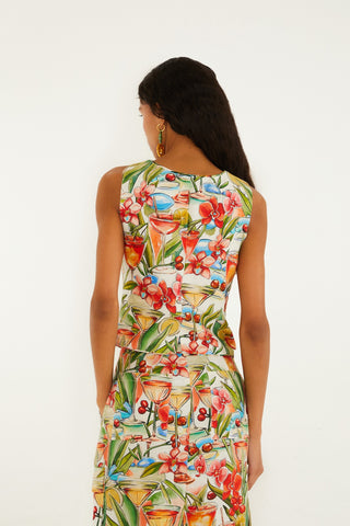 COCKTAIL OFF-WHITE SAND SLEEVELESS VEST