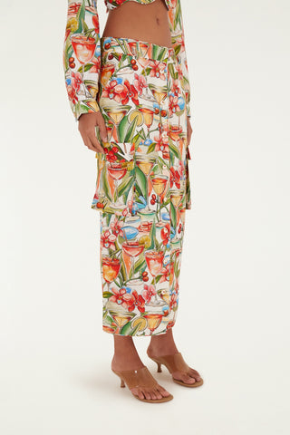 COCKTAIL OFF-WHITE SAND MIDI SKIRT