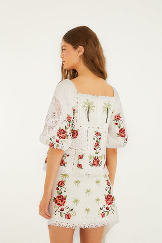 TROPI OFF-WHITE SCARF SHORT SLEEVE