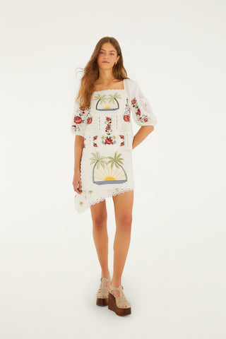 TROPI OFF-WHITE SCARF SHORT SLEEVE