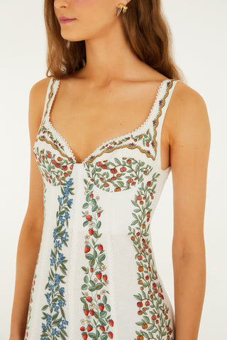 FRUIT BEAUTY OFF-WHITE MAXI DRESS