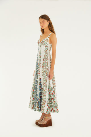 FRUIT BEAUTY OFF-WHITE MAXI DRESS