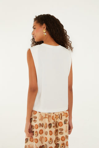 SEASHELL EMBROIDERED T-SHIRT