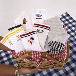 Stretch Snack Sparkle - Hotdog Grip Socks