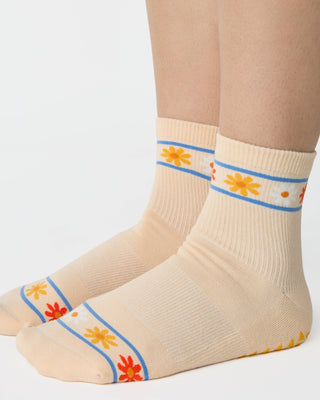 Flower Crown Ankle Grip Sock