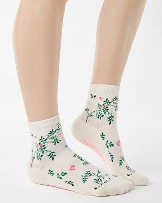 Rose Garden Ankle Grip Sock