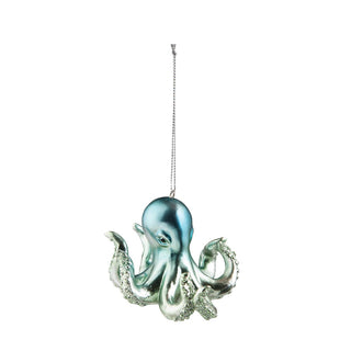 Christmas Iridescent Blue Octopus Ornament