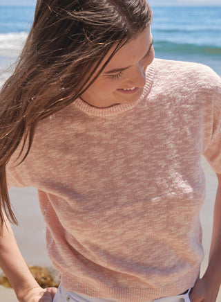 SP26-CS-H67 - S/S CREW SWEATER W/ CONTRAST STITCHING