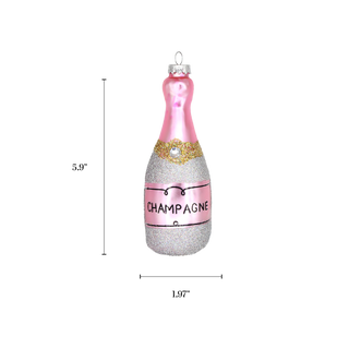 Pink Champagne Christmas Ornament