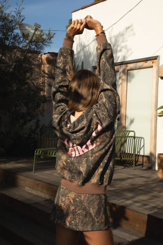 RODEOGIRL Dark Camo Cloud Fleece Oversized Soft Hoodie