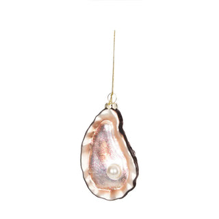 Christmas Oyster Shell Blown Glass Ornament