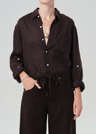 Kayla Shrunken Linen Shirt