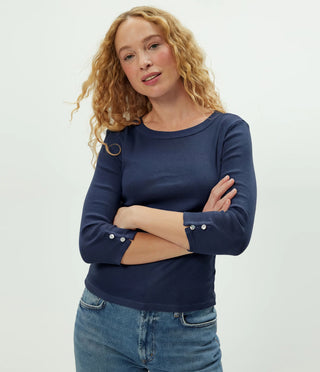 JOYCE 3/4 BUTTON SLEEVE TEE