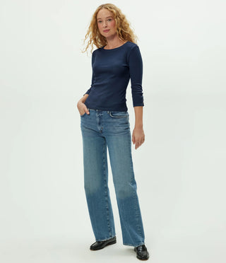 JOYCE 3/4 BUTTON SLEEVE TEE