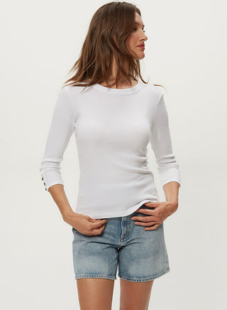 JOYCE 3/4 BUTTON SLEEVE TEE