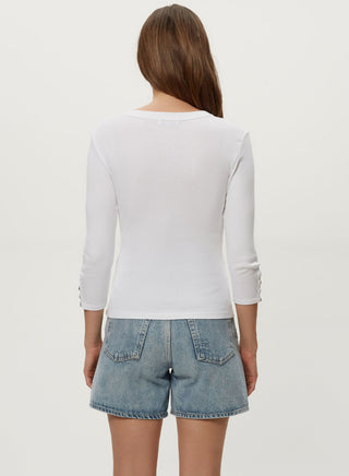 JOYCE 3/4 BUTTON SLEEVE TEE
