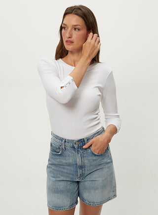 JOYCE 3/4 BUTTON SLEEVE TEE