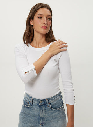 JOYCE 3/4 BUTTON SLEEVE TEE