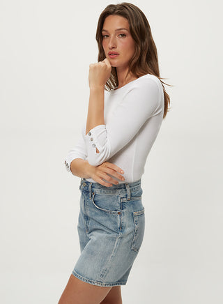JOYCE 3/4 BUTTON SLEEVE TEE