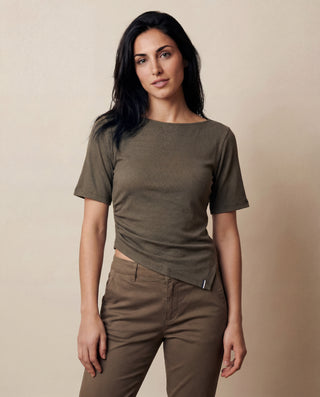 FA26-618-6395 - FINE 2X1 RIB L/S ASYMMETRIC BOATNECK TOP