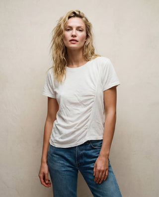 FA26-04-6394 - SUPIMA SLUB JERSEY S/S BIASED RUCHED TOP