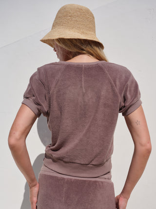 SU26-530-6332 - LOOP TERRY RAGLAN V-NECK TOP