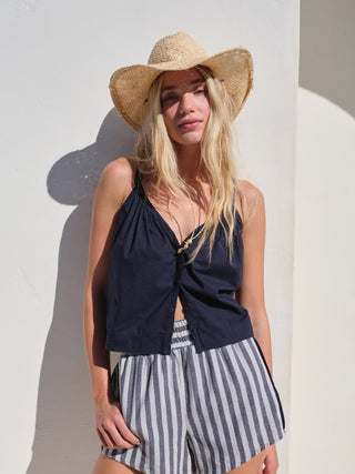 SU26-202-6354 - VOILE V-NECK BUTTONED CAMI
