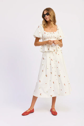 Strawberry Kiss Midi Skirt