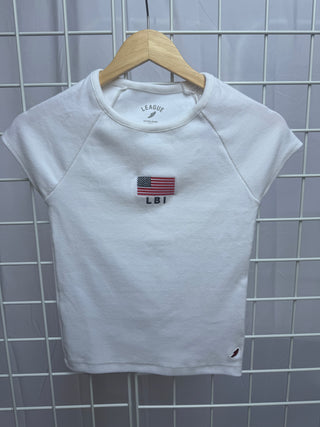 Retro Rib Babydoll Tee Flag