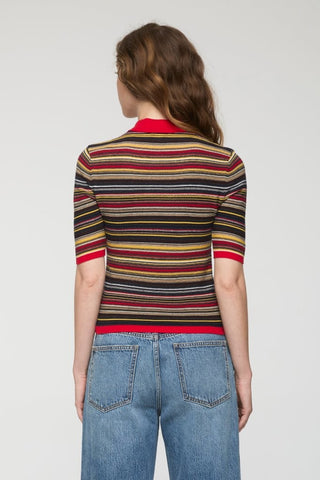 ASHLEE SHORT SLEEVE POLO SWEATER