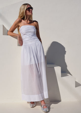 SU26-AD-6364 - VOILE RUCHED TUBE TOP DRESS
