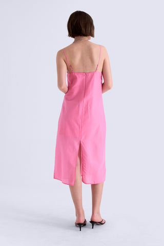 VITORIA SILK BLEND SHEATH PINTUCK MIDI