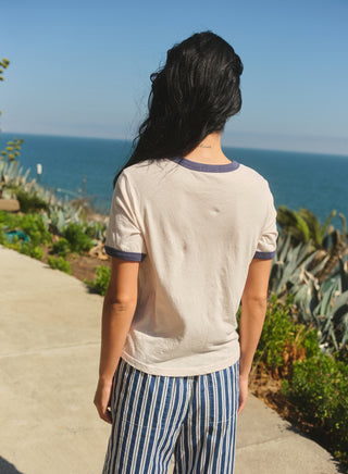 SP26-03-G63H65 - S/S BOXY CREW RINGER TEE - ST TROPEZ STAMP