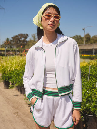 SP26-130-6187 - SOFTEST FLEECE TWO-WAY ZIP BOMBER JACKET