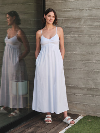 SP26-677-6195 - PIXIE POPLIN MIXED MEDIA MAXI DRESS